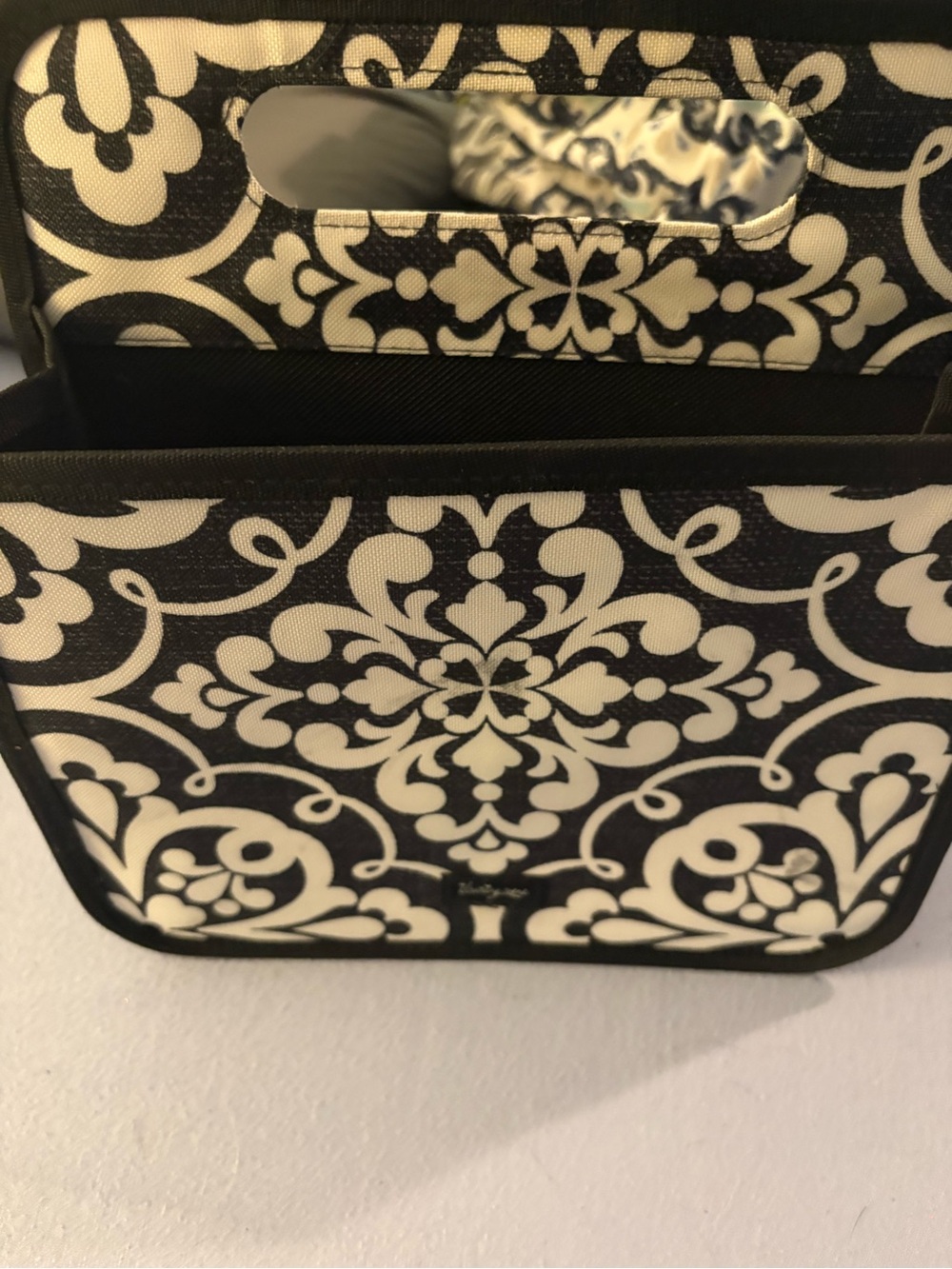 Black and White Damask Double Duty Caddy